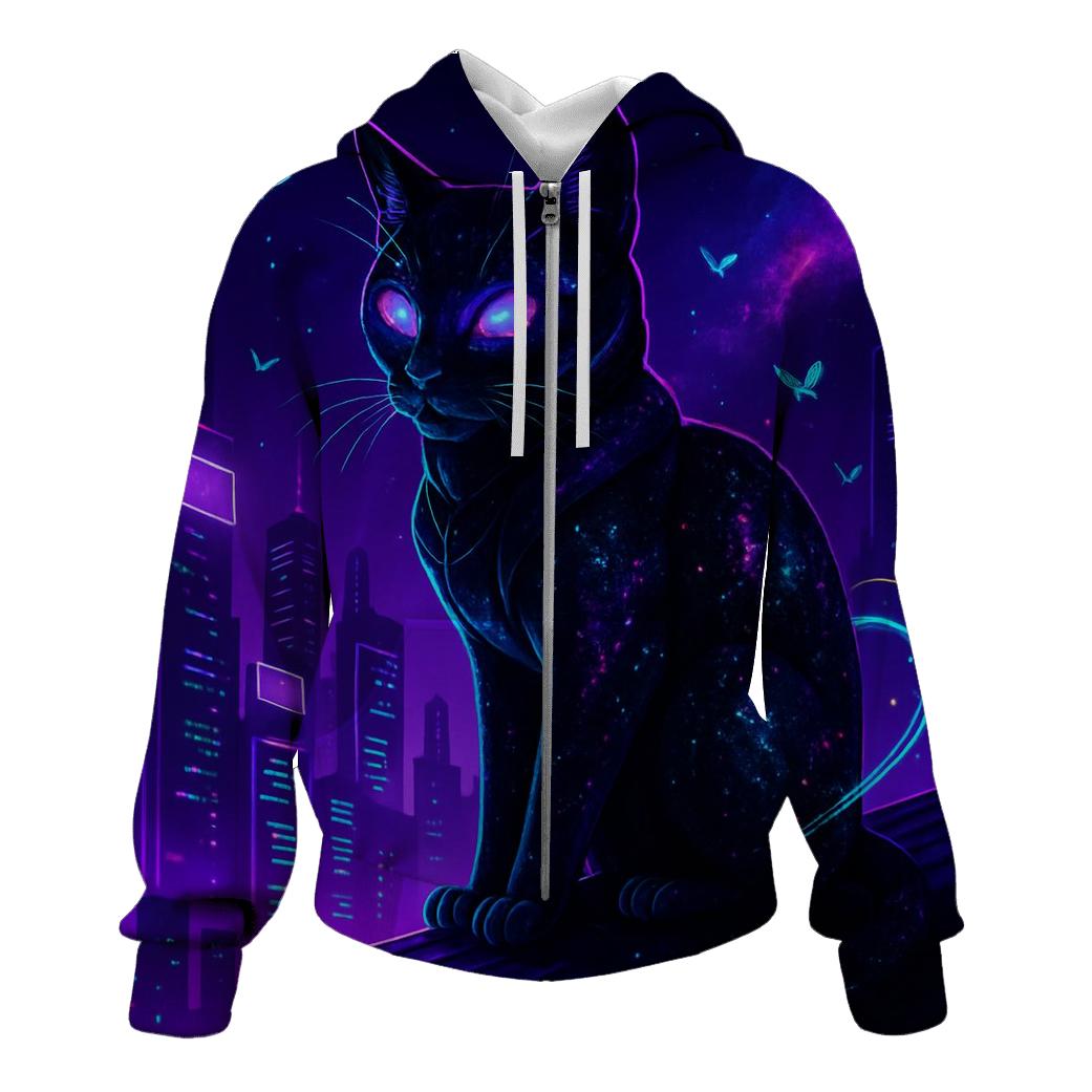 Nebula Nightwatcher Cat designer hoodies