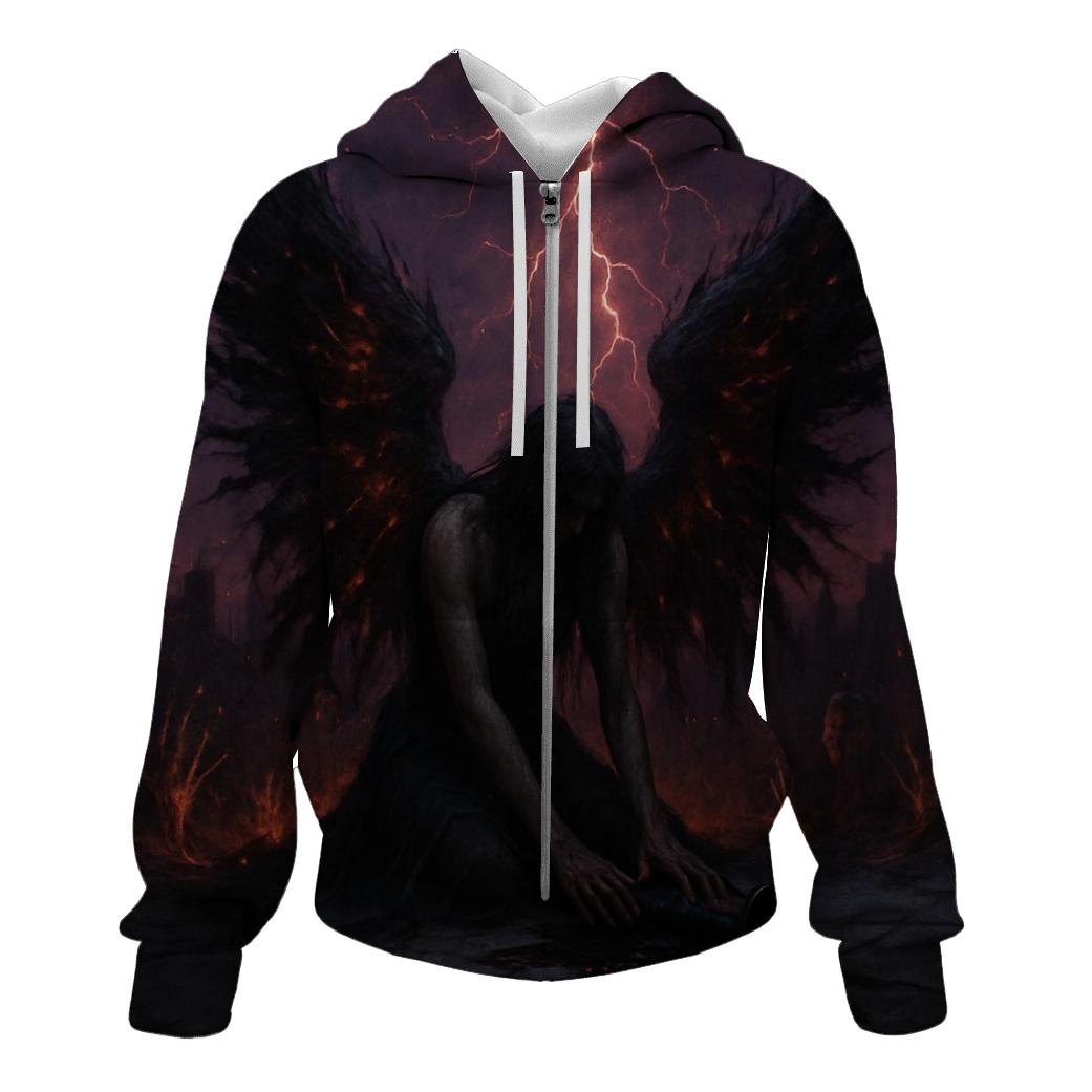 Fallen Angel Of Ashen Wings embroidered hoodies