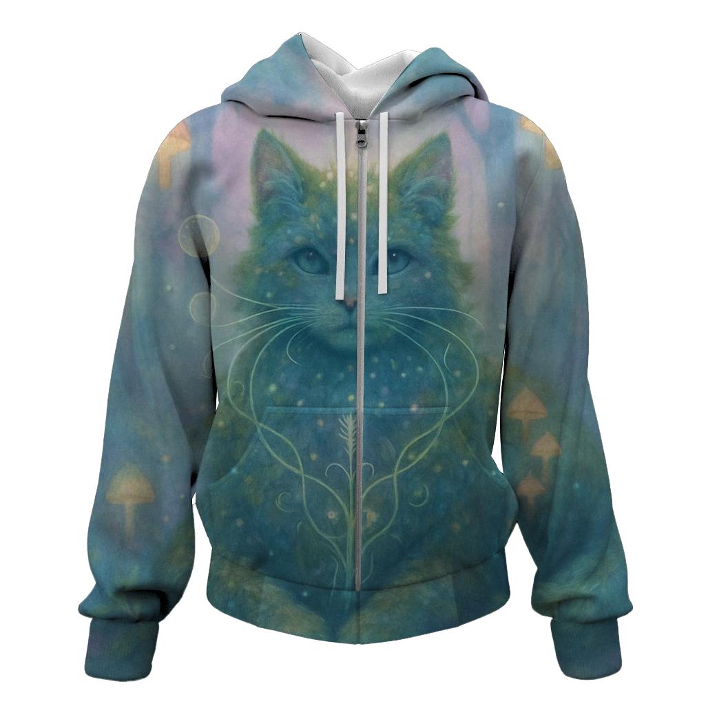 Dreamweaver Forest Spirit Cat hoodie styles