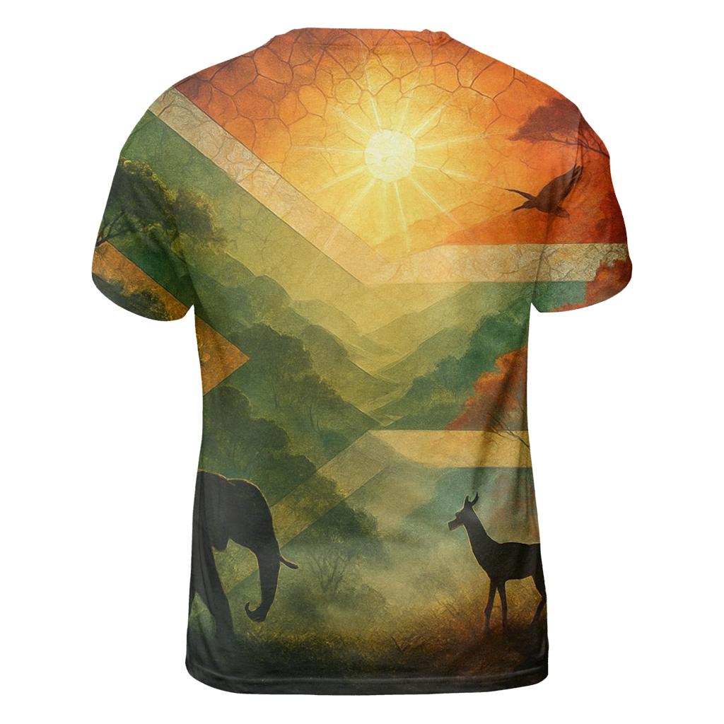 South Africa Mosaic Forest vibrant all-over design tees