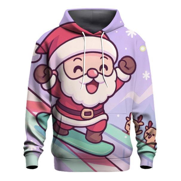 Chibi Snowboard Santa Boom heavyweight hoodies