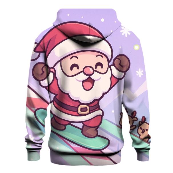 Chibi Snowboard Santa Boom heavyweight hoodies