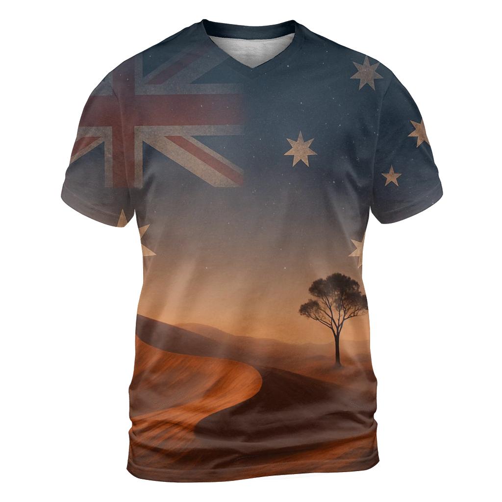 Australia Outback Gradient vibrant all-over design tees