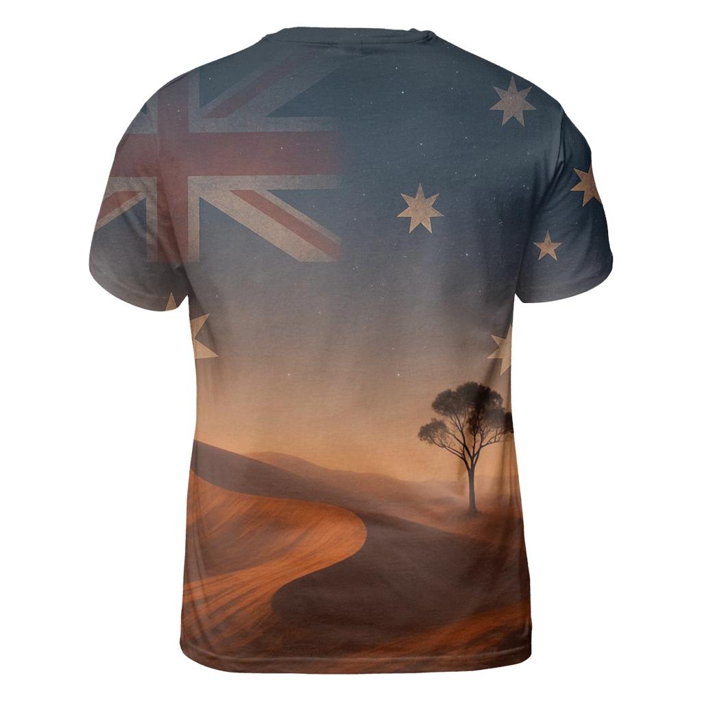 Australia Outback Gradient vibrant all-over design tees