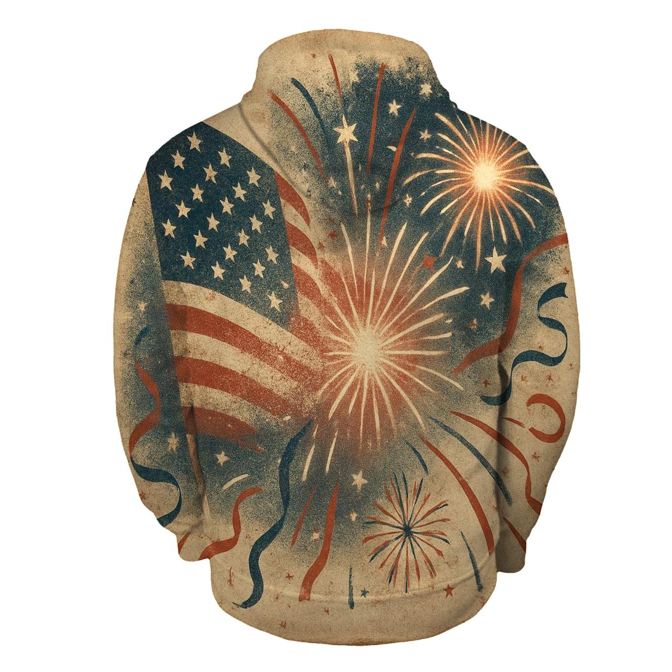 Retro Firework Cascade lightweight hoodies