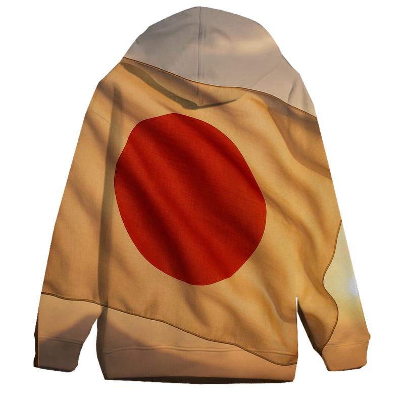 Japan Rising Fabric pullover hoodies