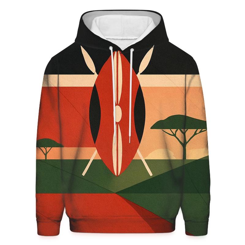 Kenya Geometric Horizon hoodie styles