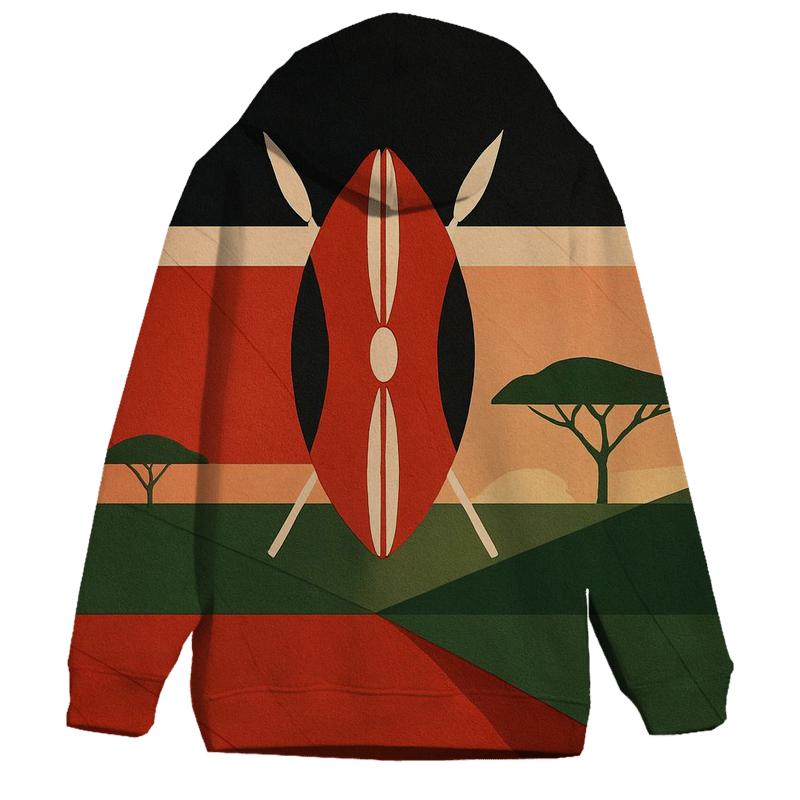 Kenya Geometric Horizon hoodie styles