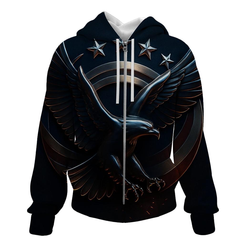 Eagle Halo Banner embroidered hoodies