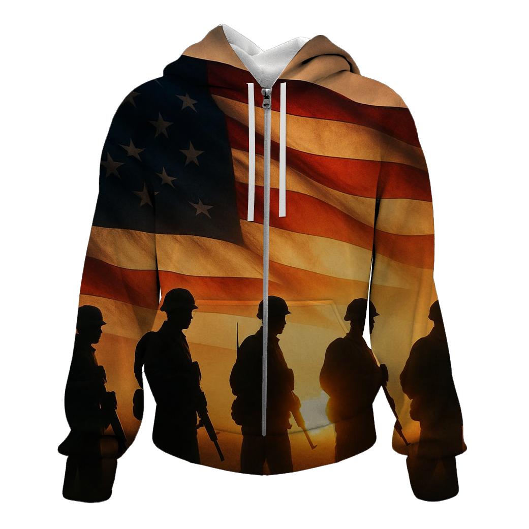 Veteran Silhouette Horizon zip-up hoodies
