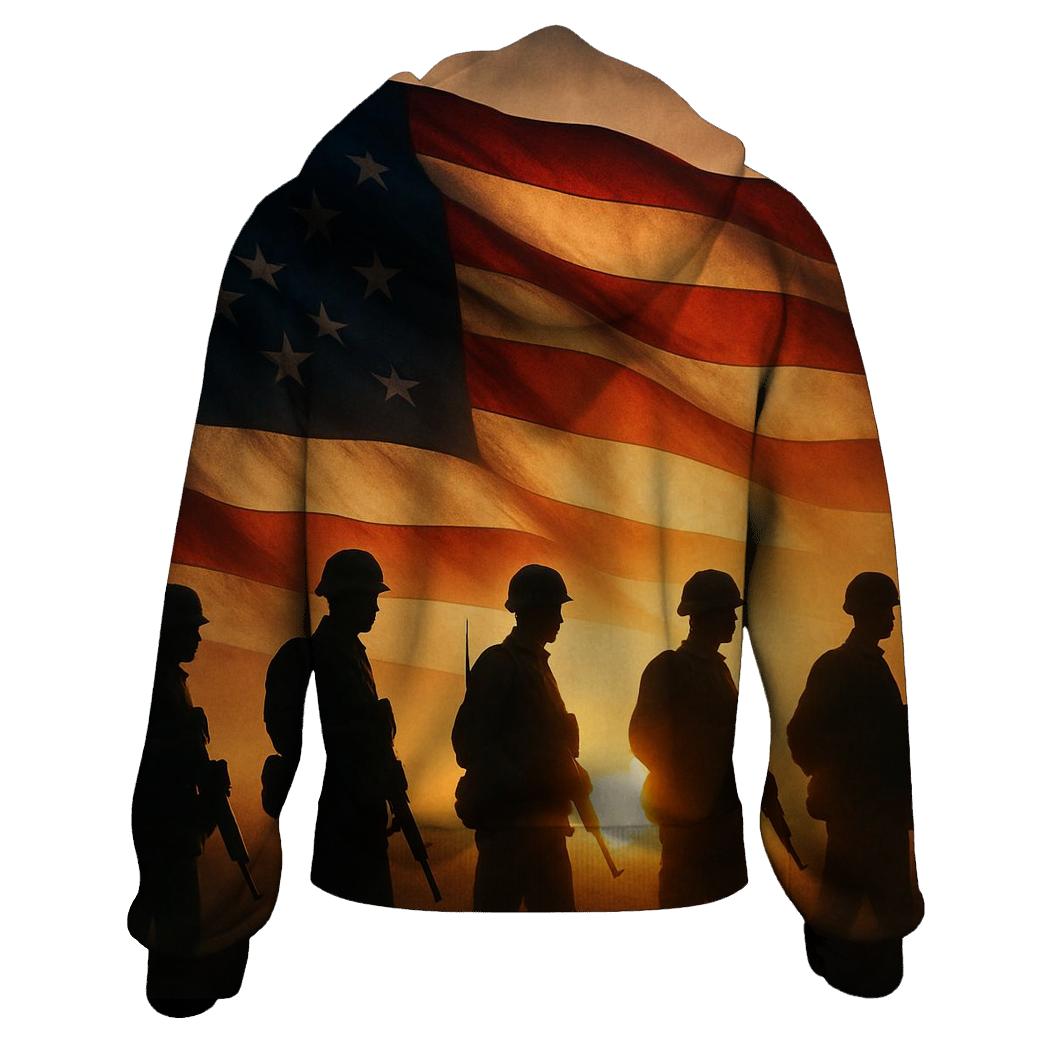 Veteran Silhouette Horizon zip-up hoodies