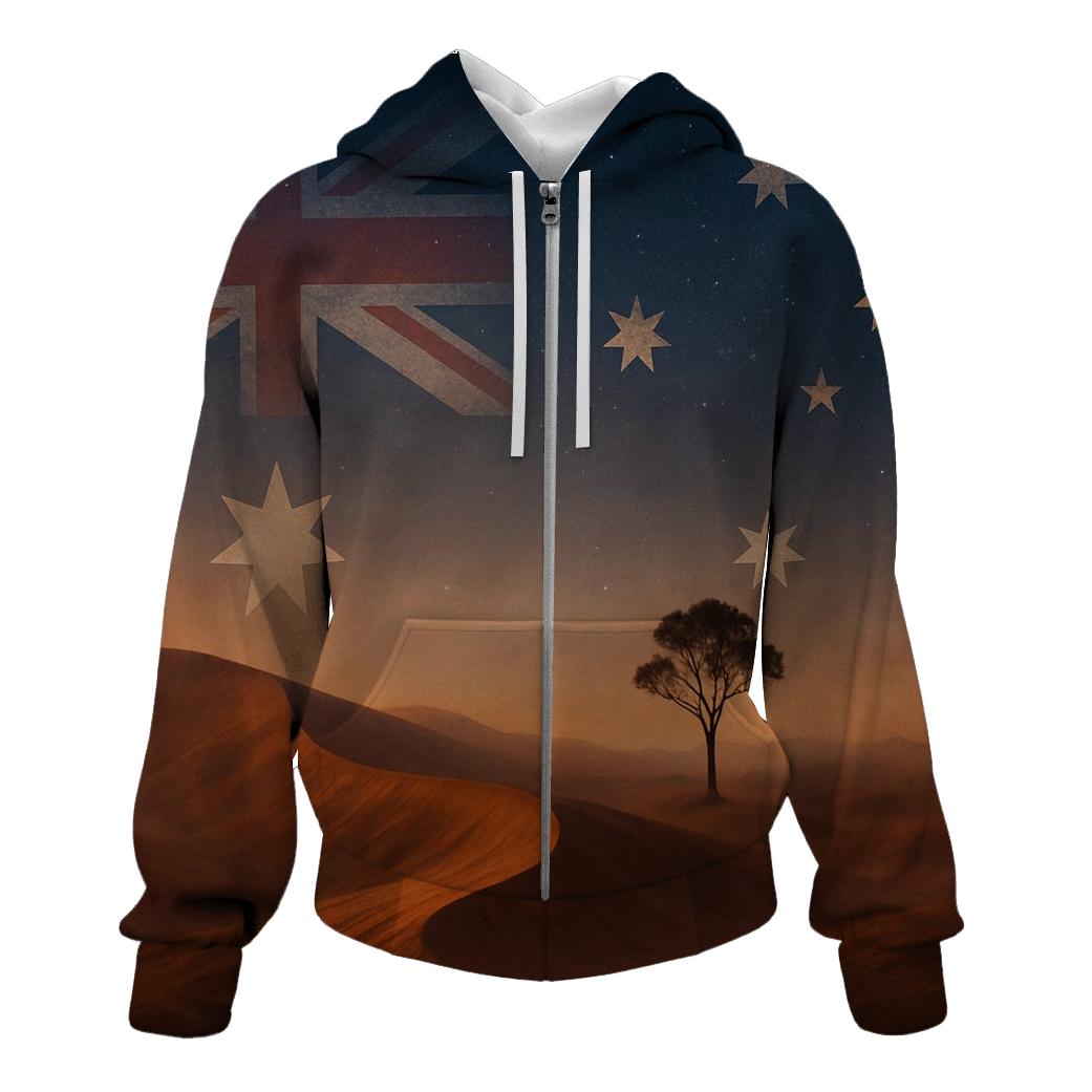 Australia Outback Gradient embroidered hoodies