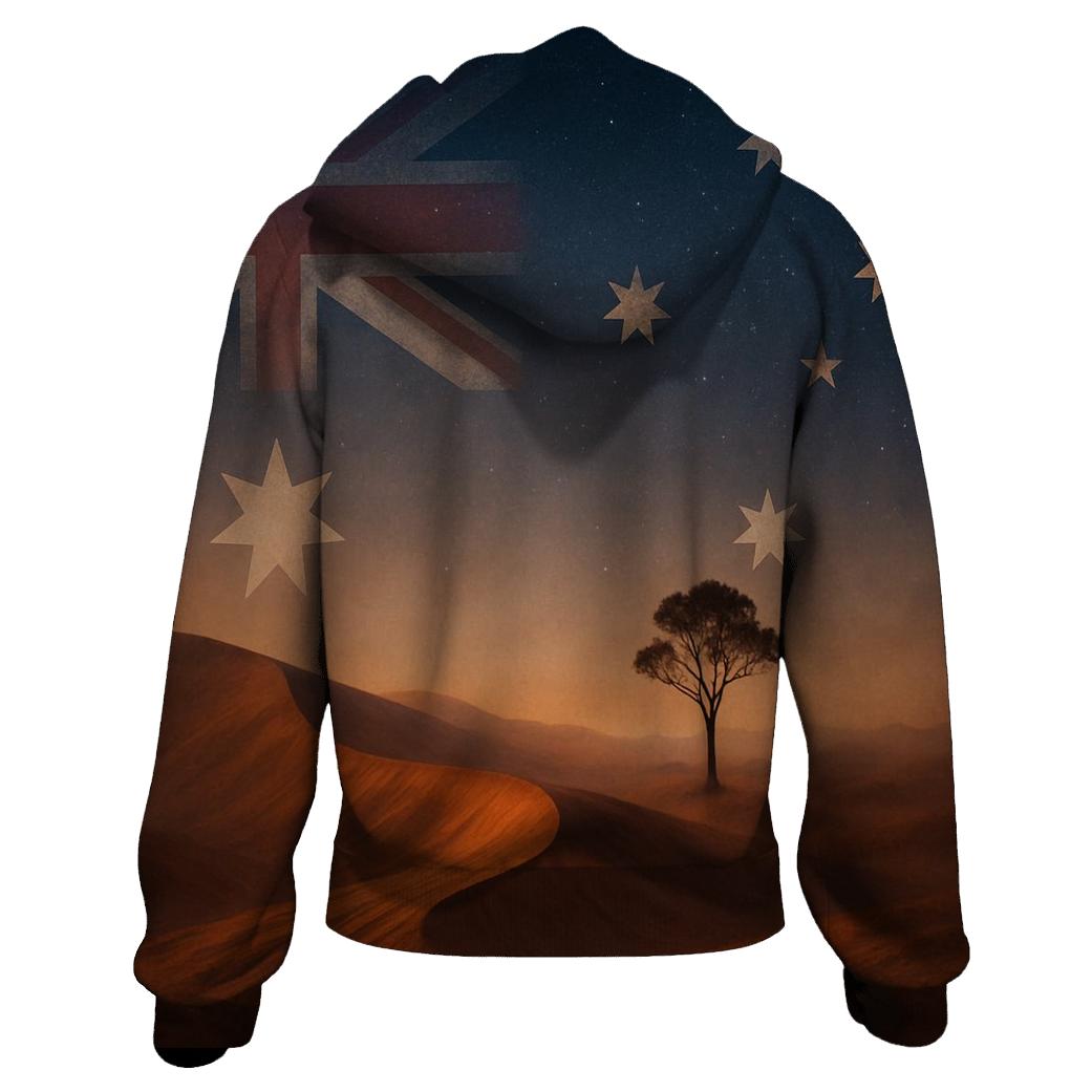 Australia Outback Gradient embroidered hoodies