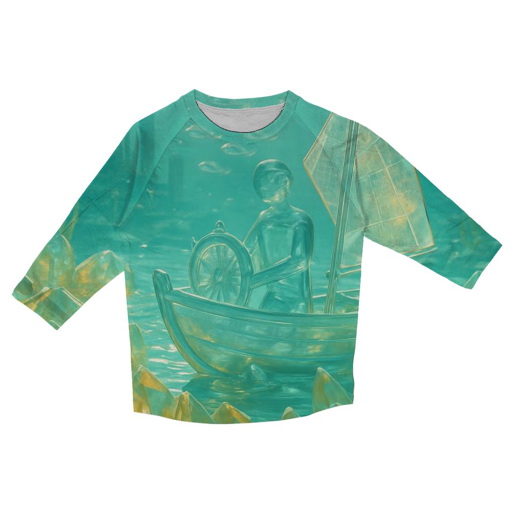 Glass Reef Navigator printed three quarter sleeve shirts