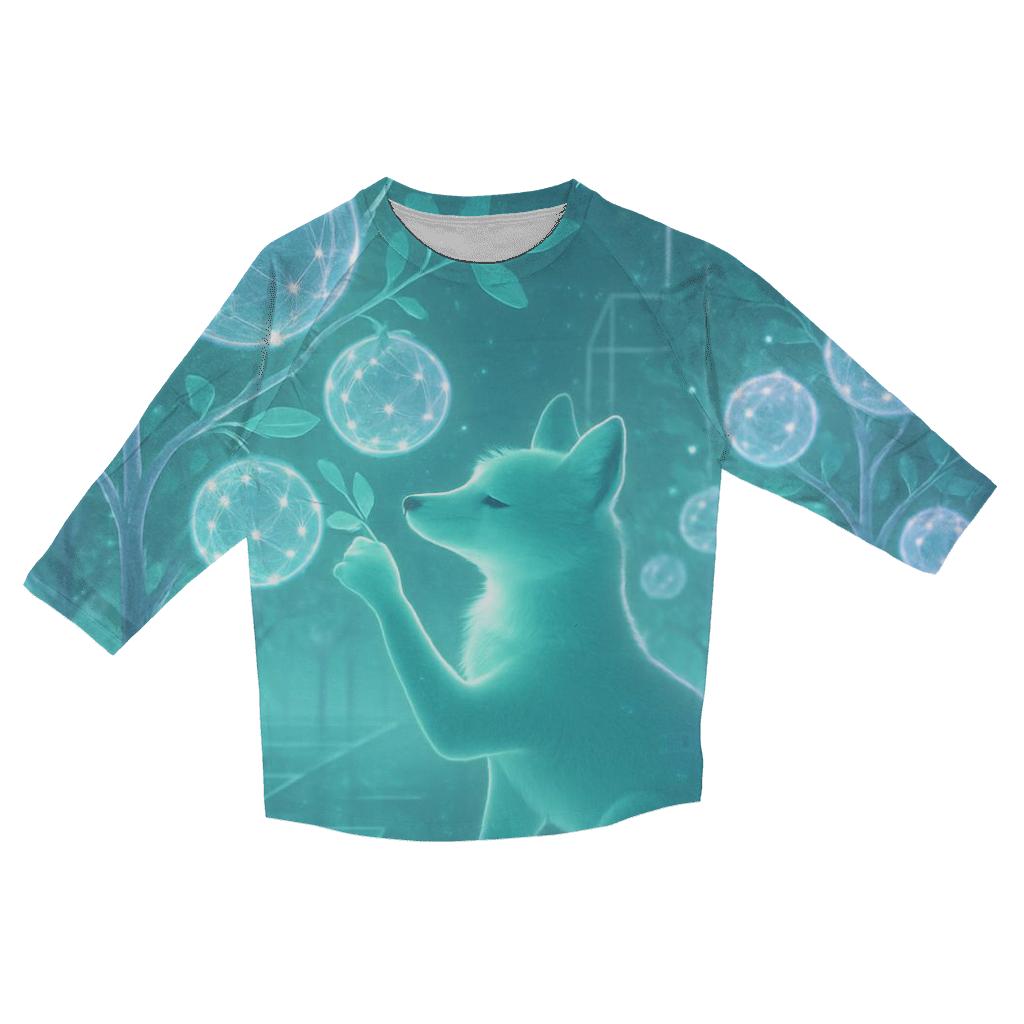 Holographic Orchard Fox designer 3/4 sleeve blouses