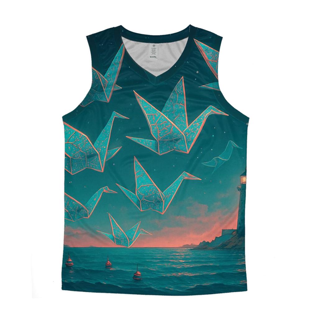 Luminous Paper Crane Armada trendy fitted tank tops