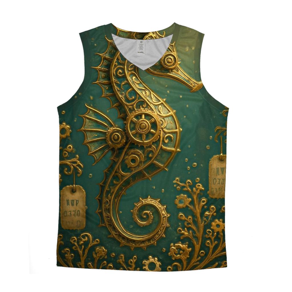 Gilded Coral Seahorse personalized athletic tanks