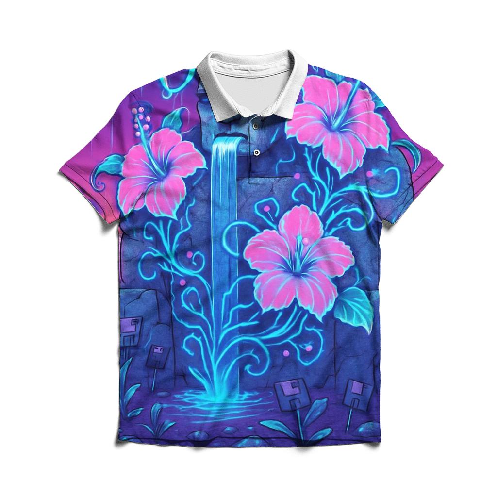 Vaporwave Garden Golem casual sports polo shirts