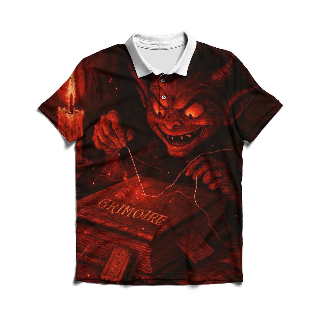 Infernal Bookbinder Imp custom polo shirts