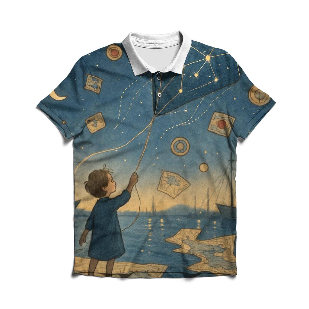 Astral Kite Cartographer premium cotton polo shirts