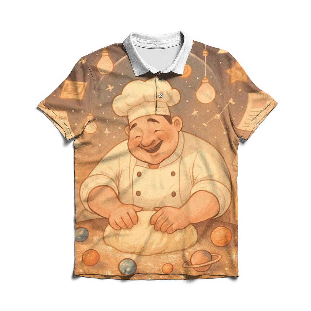 Cosmic Bakery Impresario embroidered polo tops
