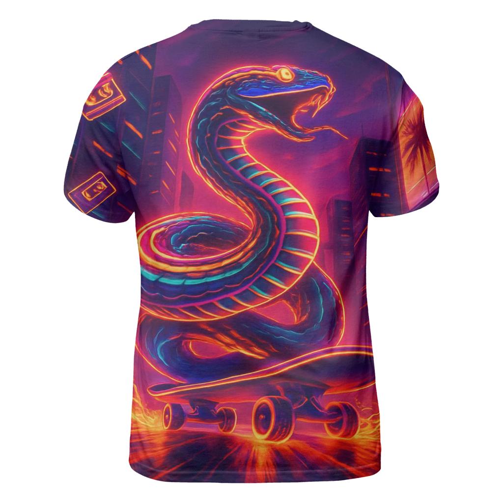 Synthwave Skate Serpent statement graphic shirts