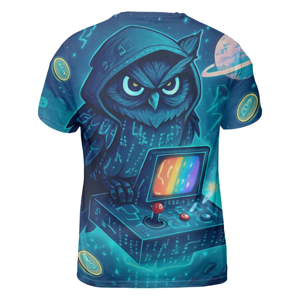 Celestial Arcade Owl creative print fashion shirts