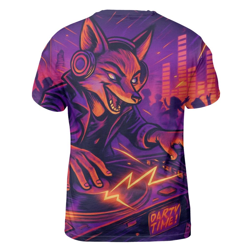 Voltage Vulpine DJ artistic all-over print tops