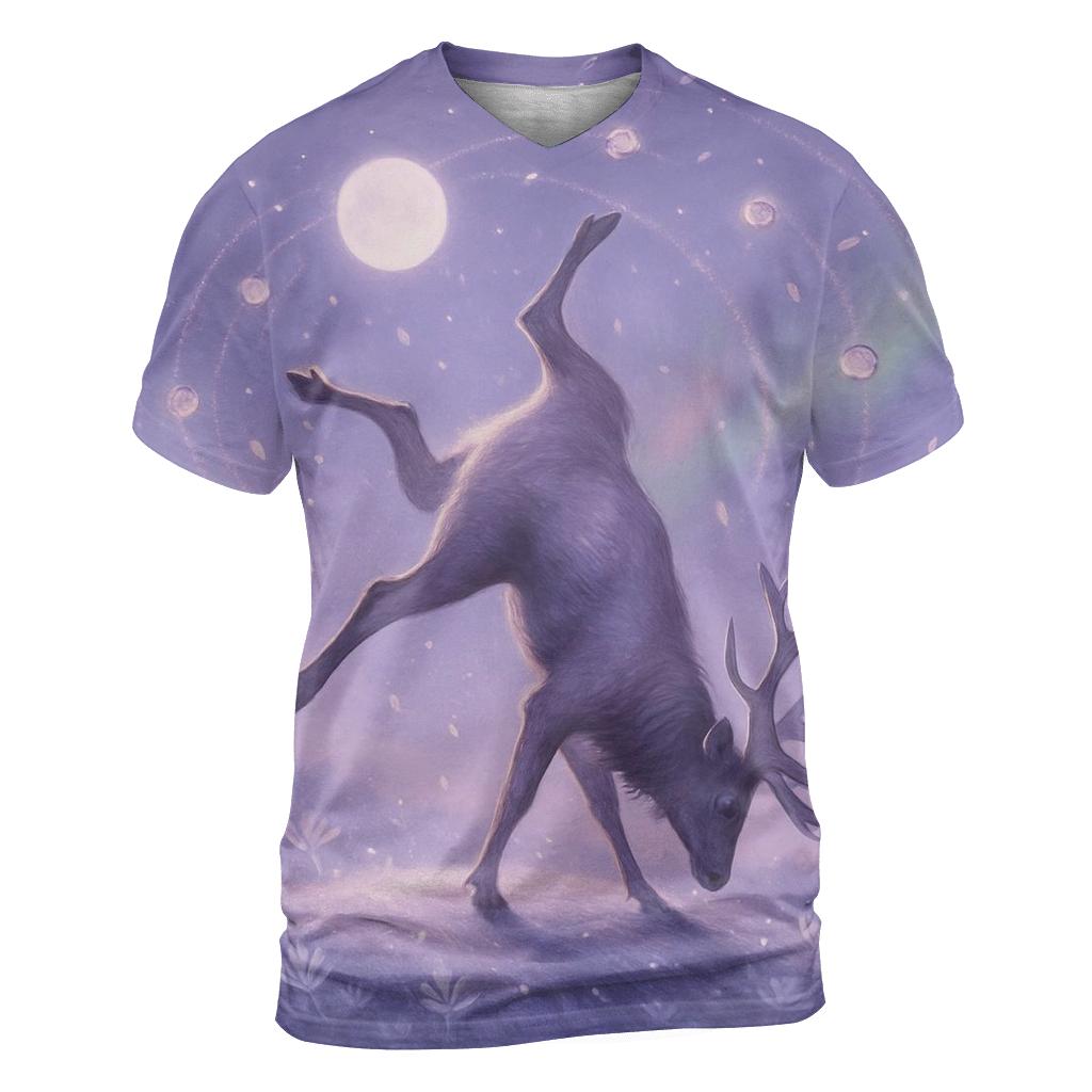 Moonlight Cartwheel Elk trendy printed shirt styles