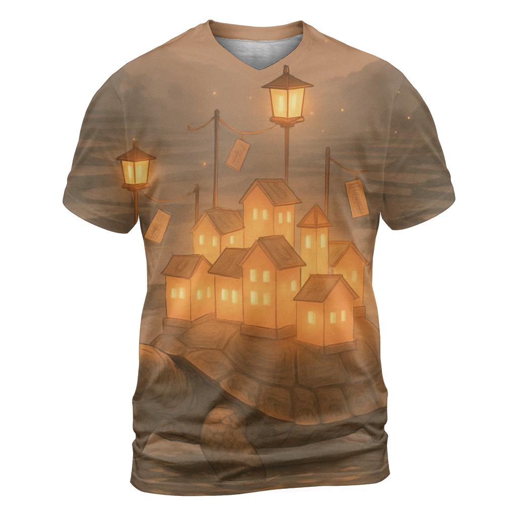 Paper Lantern Tortoise creative print fashion shirts