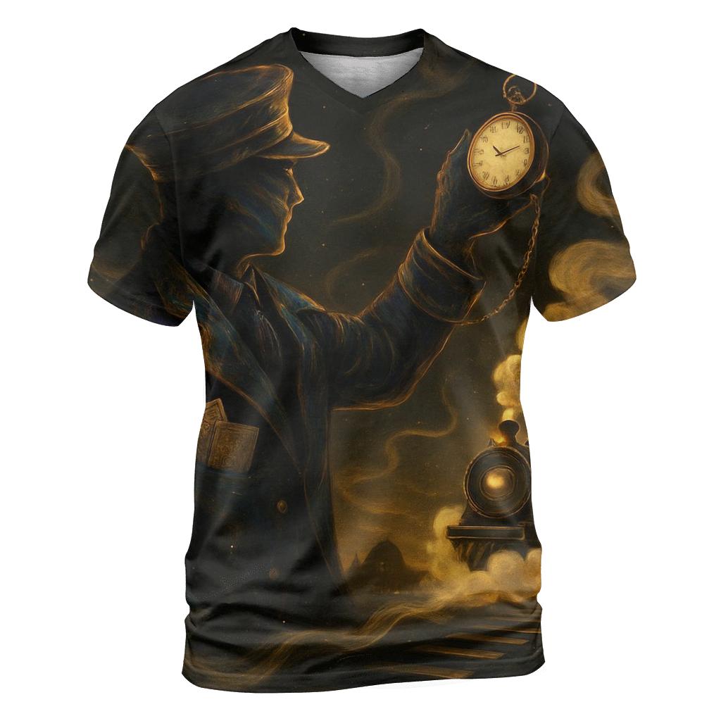 Iridescent Train Conductor designer pattern shirts