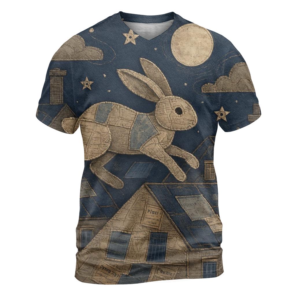 Stitchwork Skyline Hare unique graphic print tees