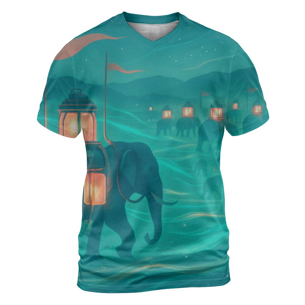 Flux Lantern Caravan artistic all-over print tops