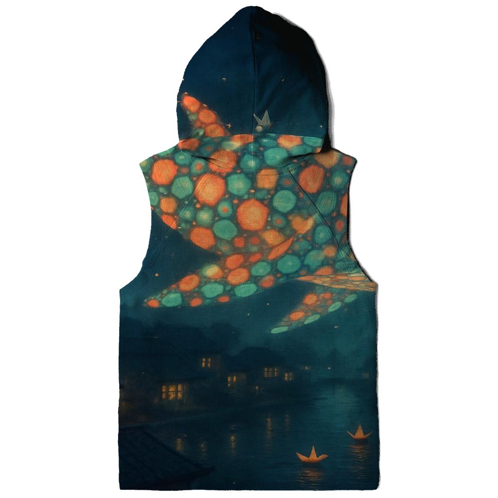 Polychrome Lantern Whale printed hoodies
