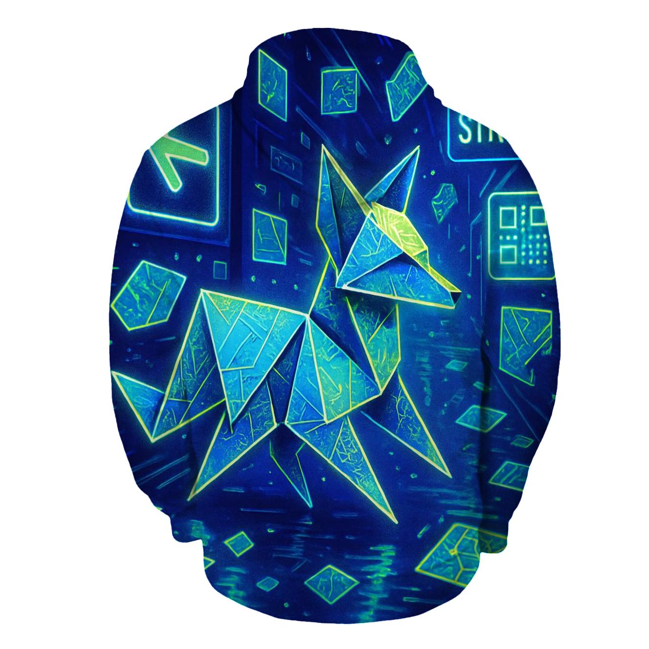 Chromatic Origami Fox hoodie designs