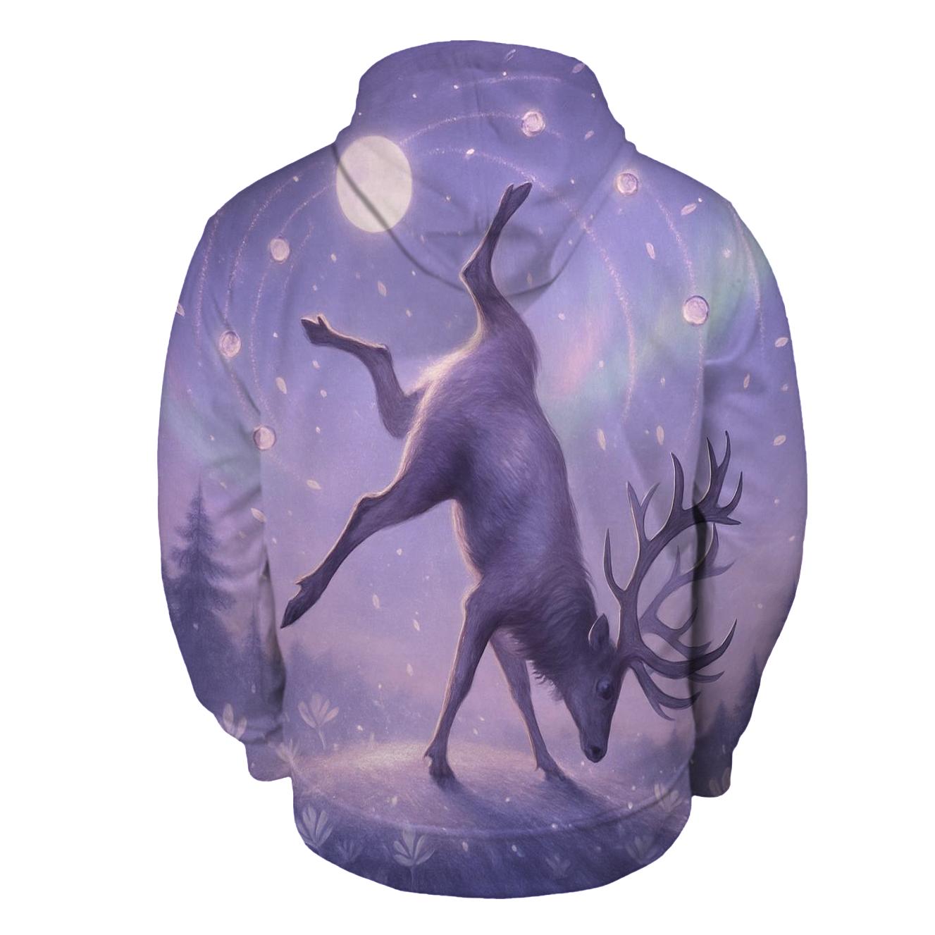 Moonlight Cartwheel Elk embroidered hoodies