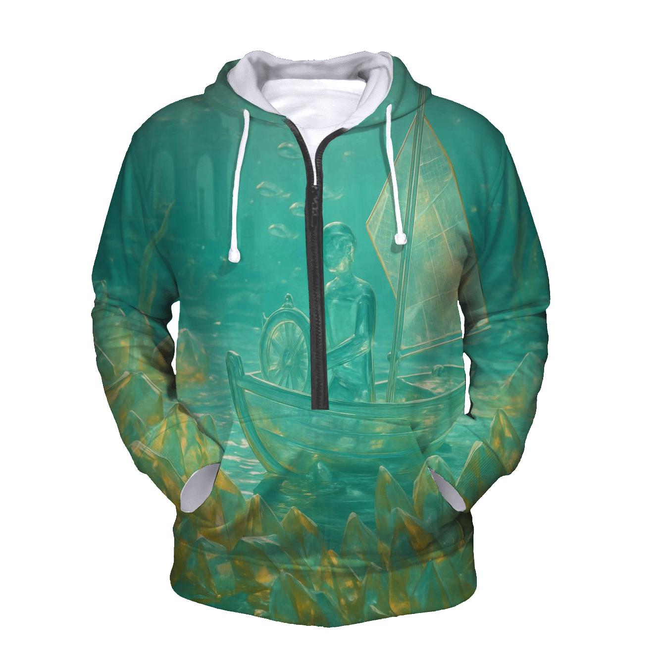 Glass Reef Navigator printed hoodies
