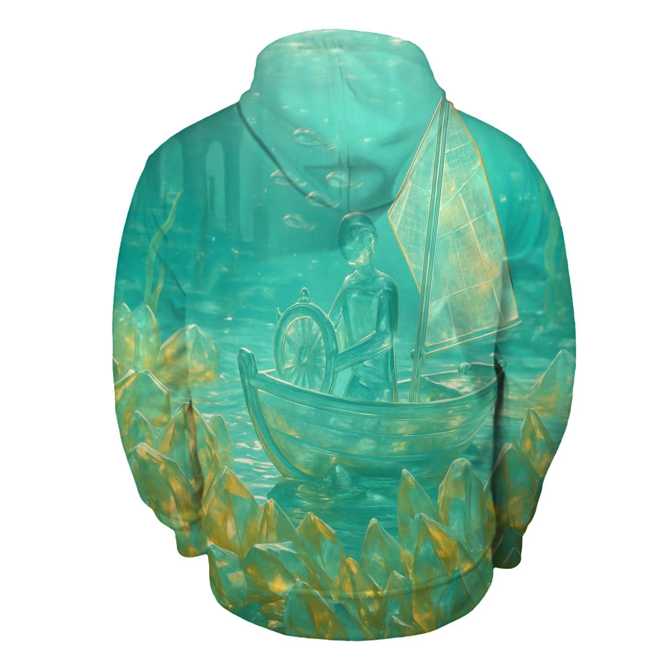 Glass Reef Navigator printed hoodies