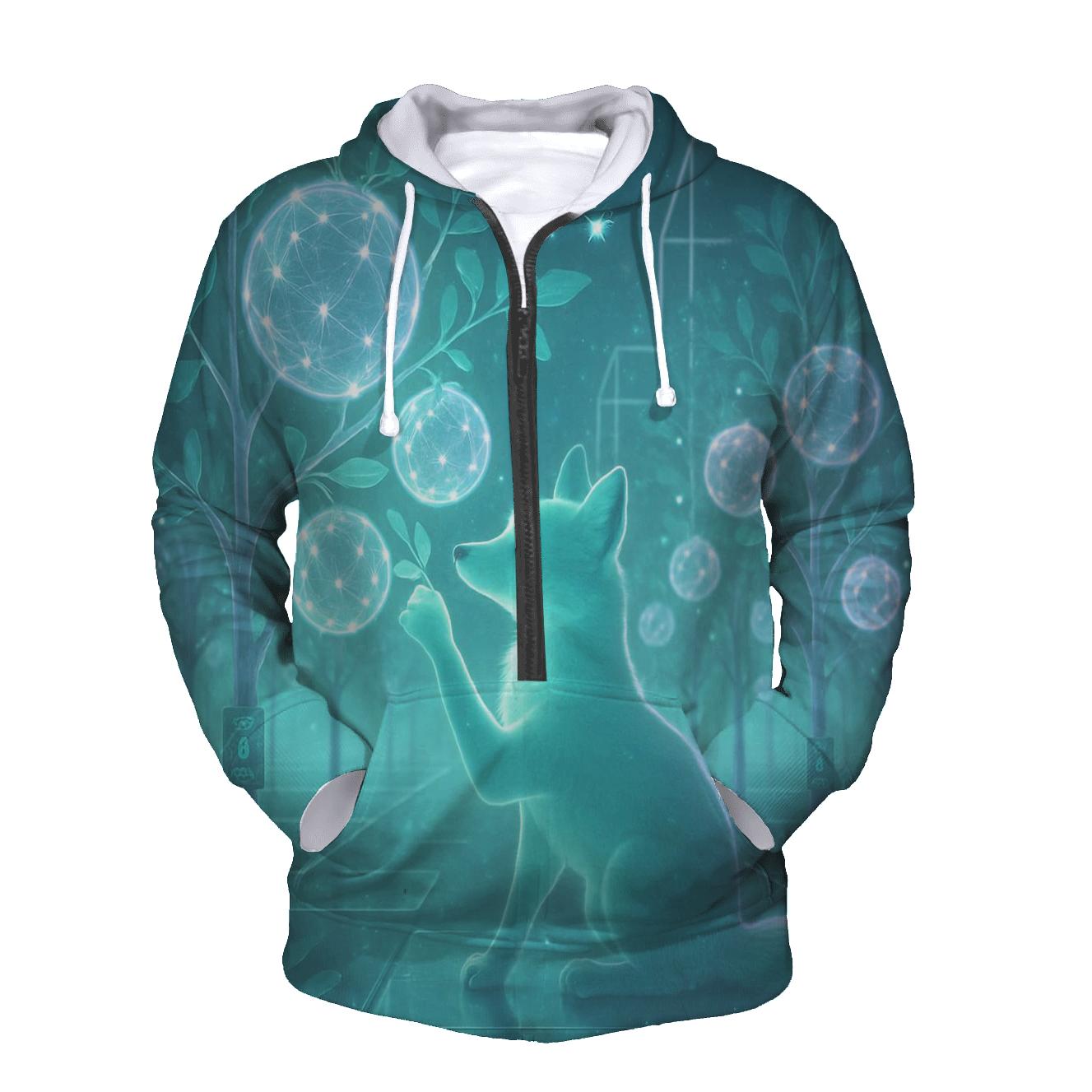 Holographic Orchard Fox premium hoodies