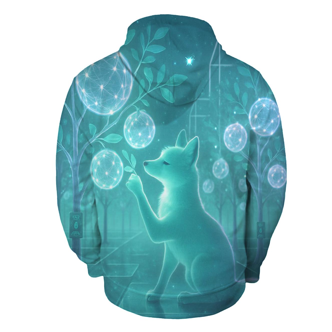 Holographic Orchard Fox premium hoodies