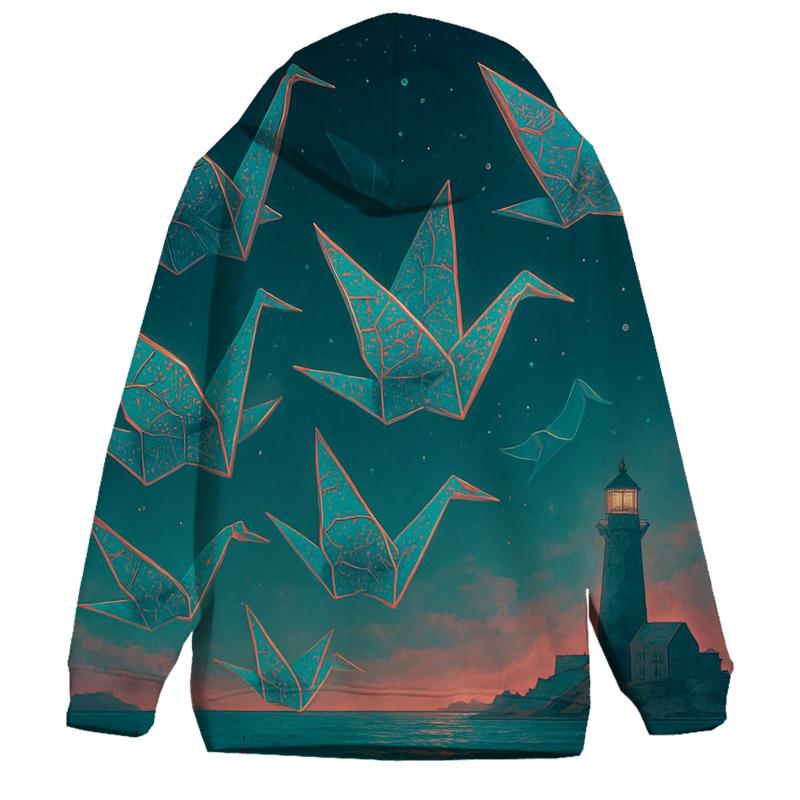 Luminous Paper Crane Armada graphic hoodies