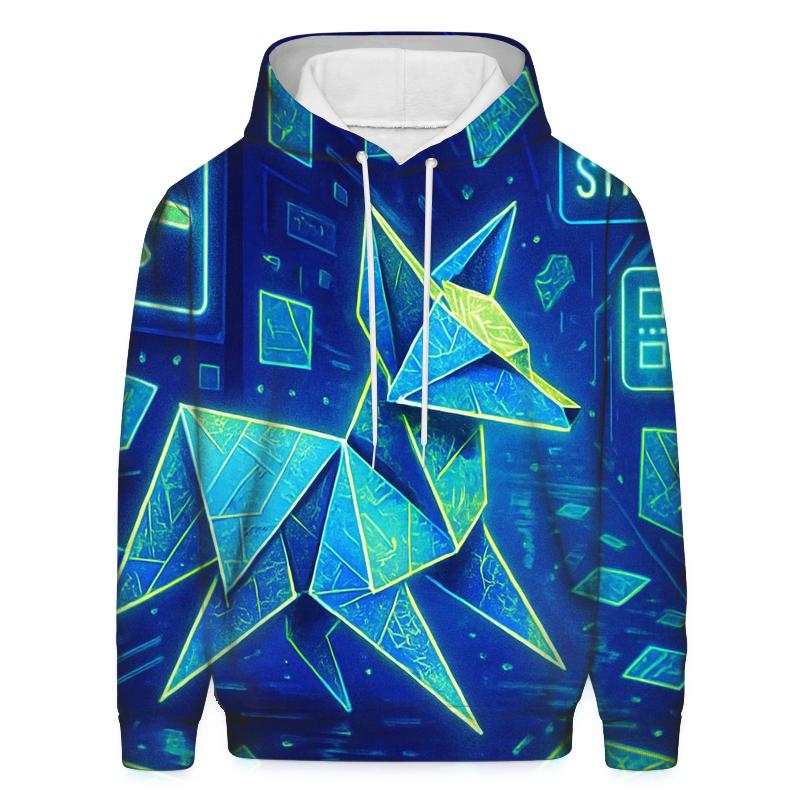 Chromatic Origami Fox custom hoodies