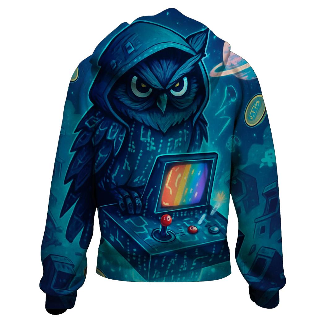 Celestial Arcade Owl designer hoodies