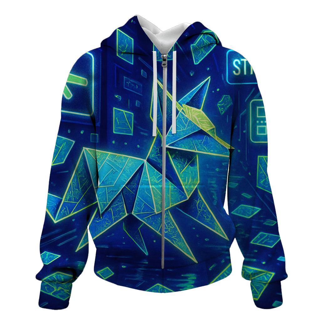Chromatic Origami Fox hoodies fashion