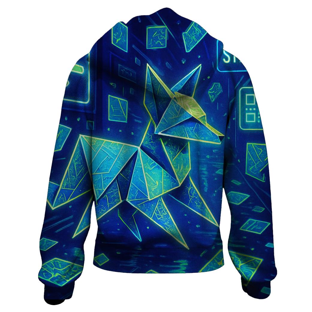 Chromatic Origami Fox hoodies fashion