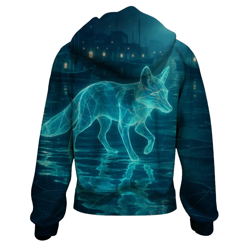 Hologram Harbor Fox graphic hoodies
