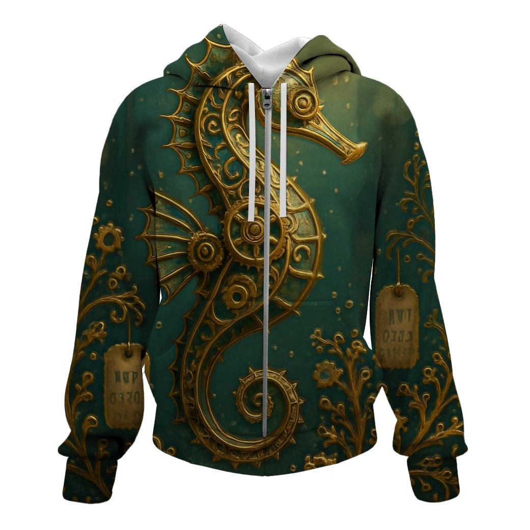 Gilded Coral Seahorse custom hoodies