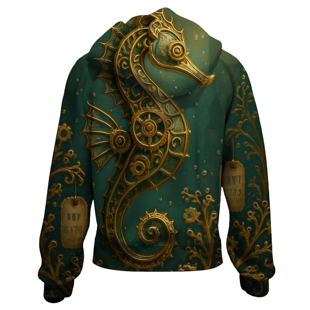 Gilded Coral Seahorse custom hoodies