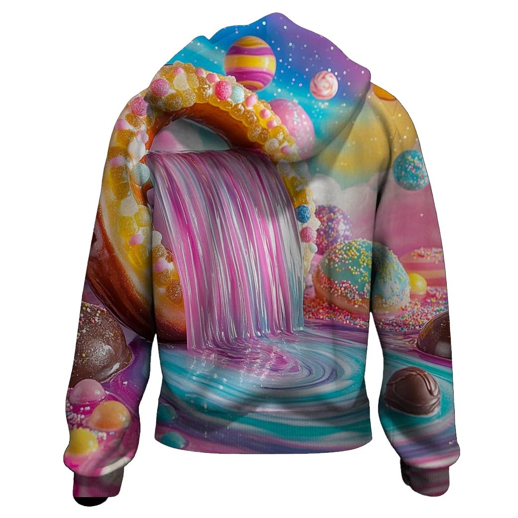 Cosmic Candy Cascade printed hoodies