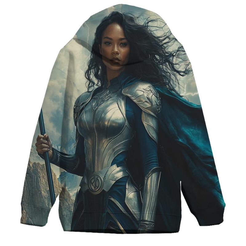 Tessa Thompson: Valkyriesong Of The Stormforged Shield heavyweight hoodies
